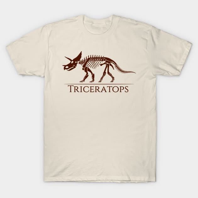 Triceratops Skeleton T-Shirt by Meca-artwork